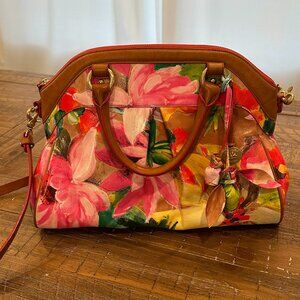 Brahmin Louise Rose Satchel – Pink Tropical Floral (Excellent Condition)